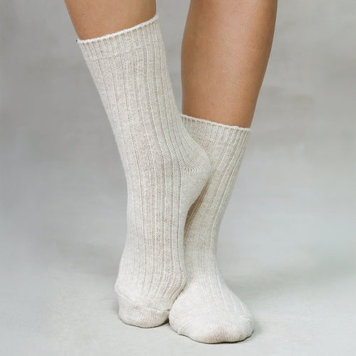 Bas en cachemire - Ivoire