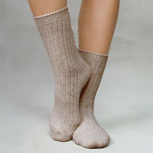 Bas en cachemire - Taupe