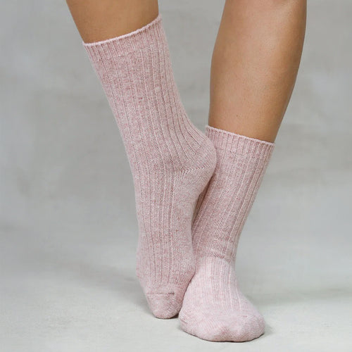 Bas en cachemire - Rose