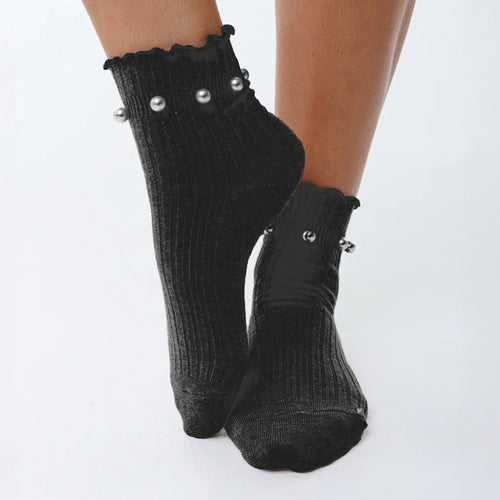 Bas avec perles - Noir