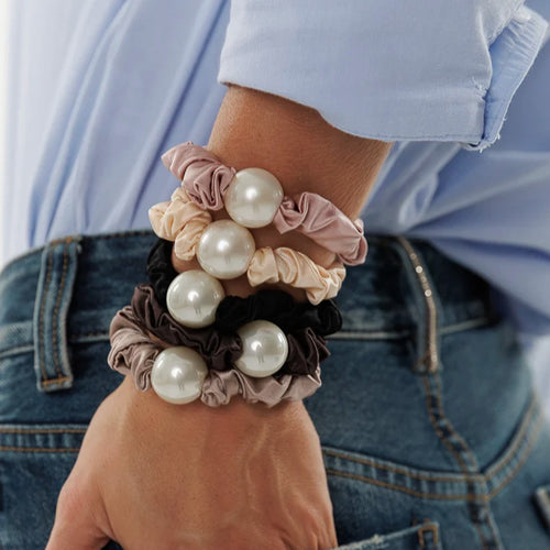 Ensemble de 3 élastiques à cheveux avec perle