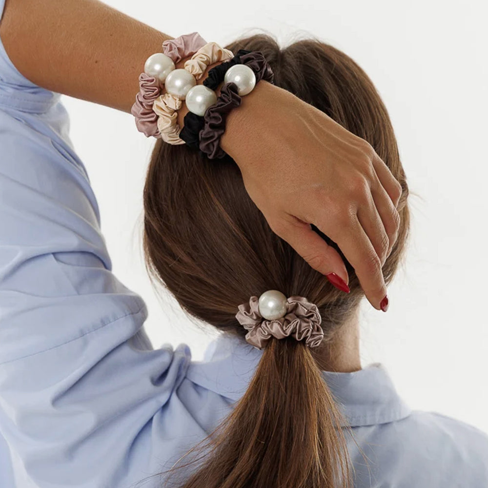 Ensemble de 3 élastiques à cheveux avec perle