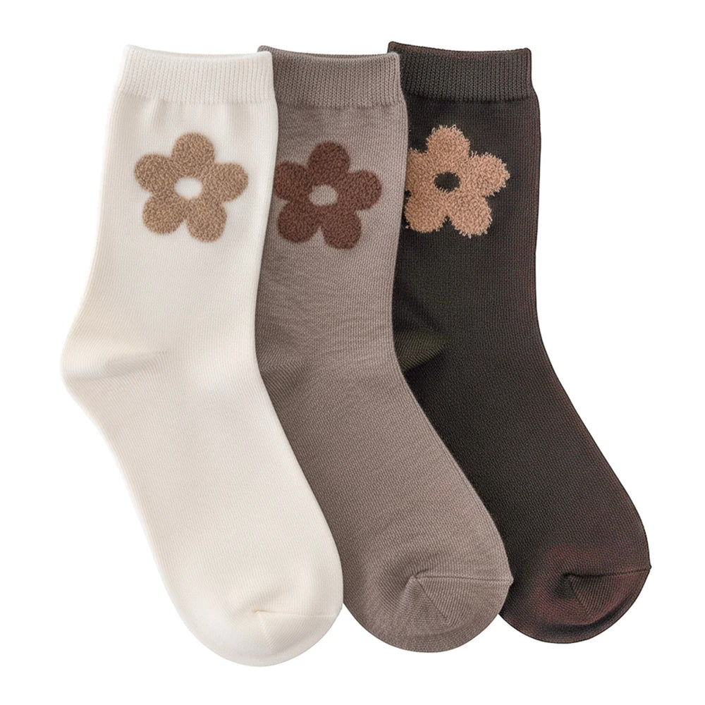 Bas beige avec fleur
