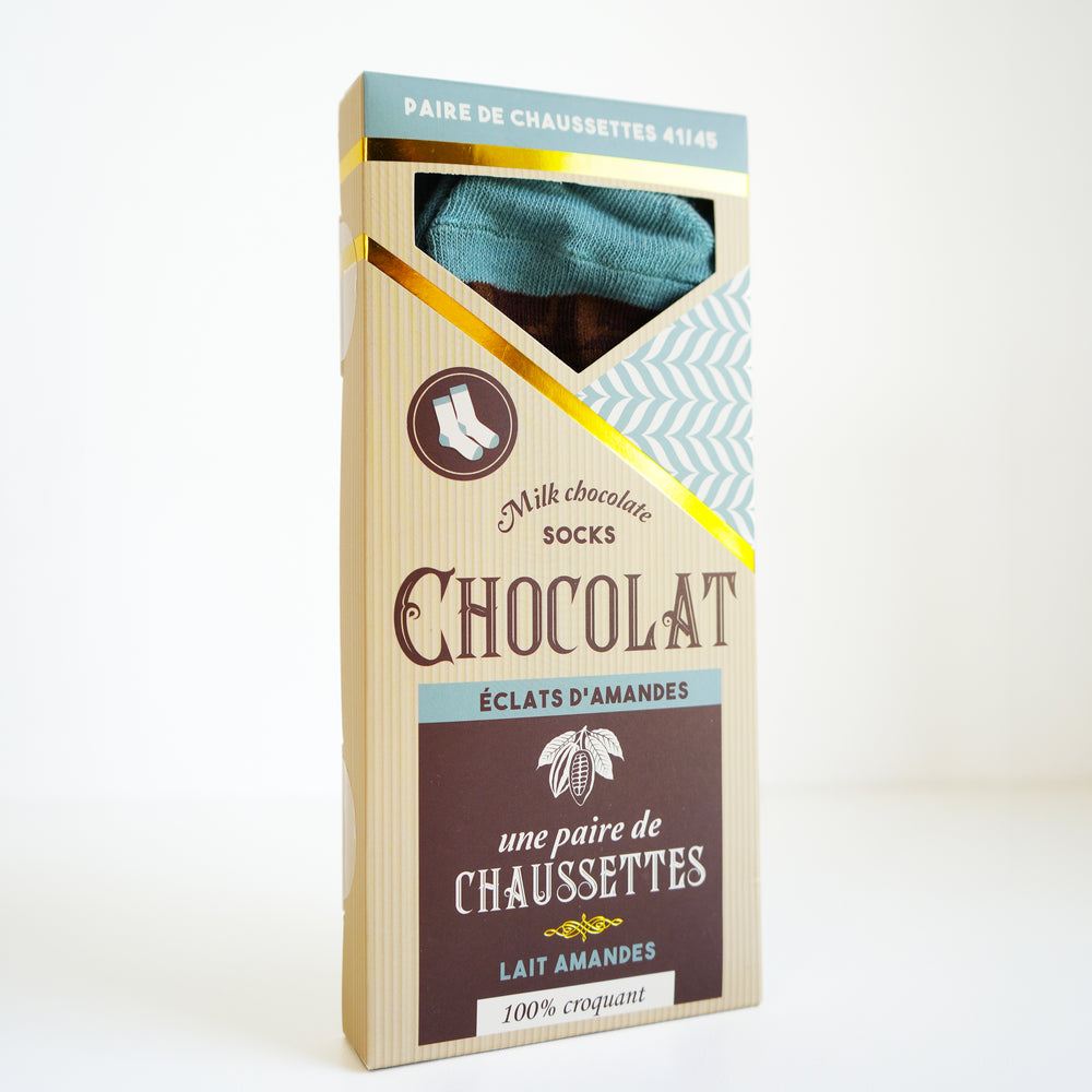 Chaussette pour hommes - Tablette de chocolat amandes