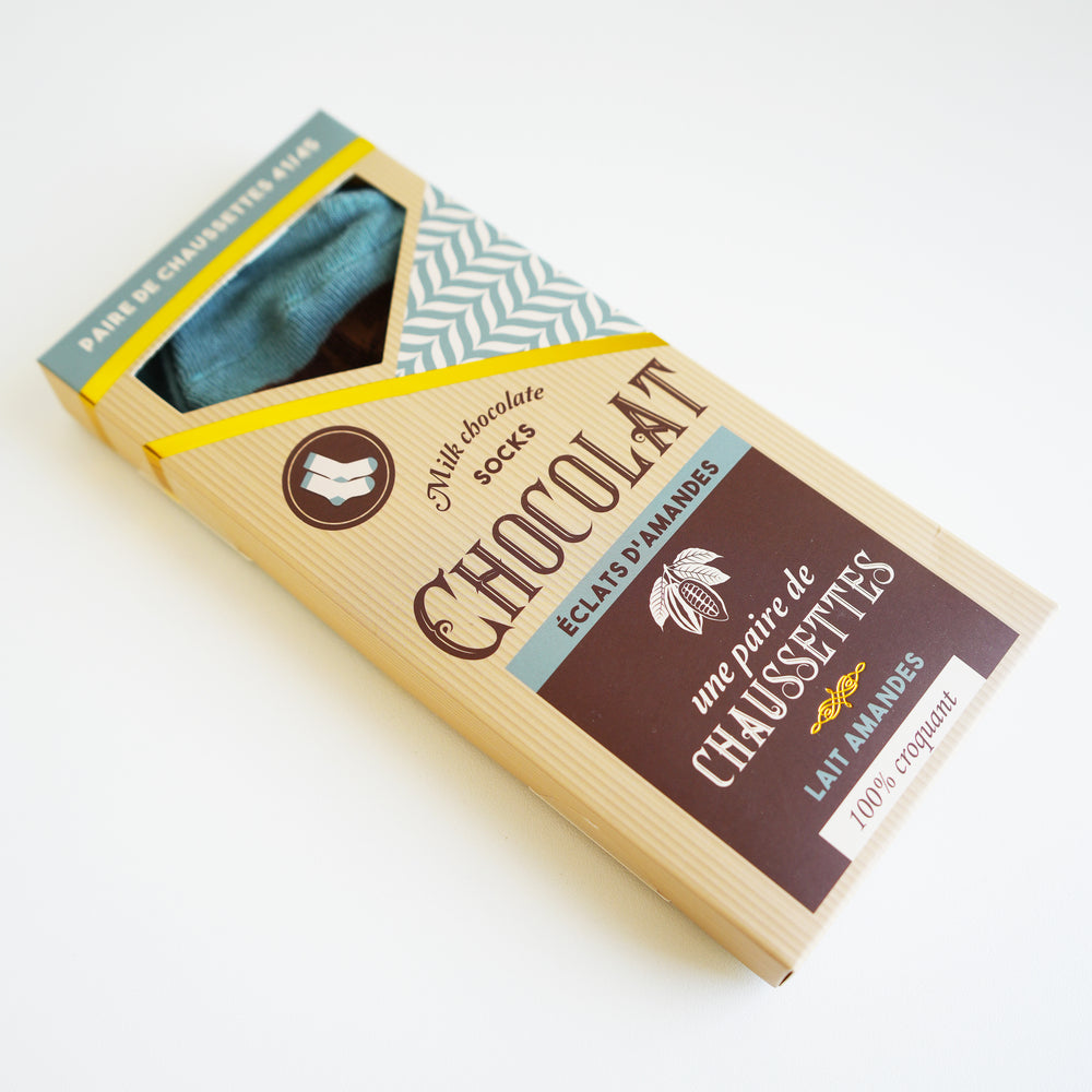 Chaussette pour hommes - Tablette de chocolat amandes