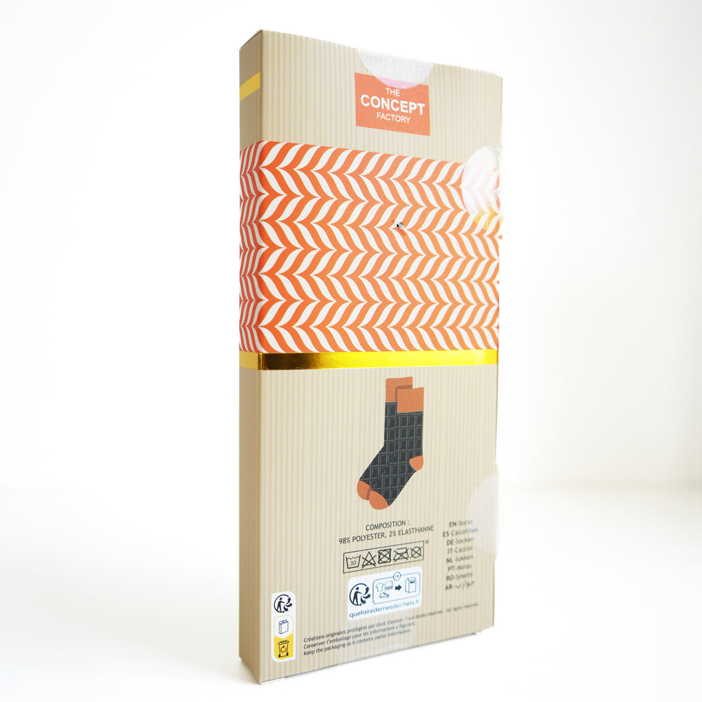 Chaussette pour hommes - Tablette de chocolat noir