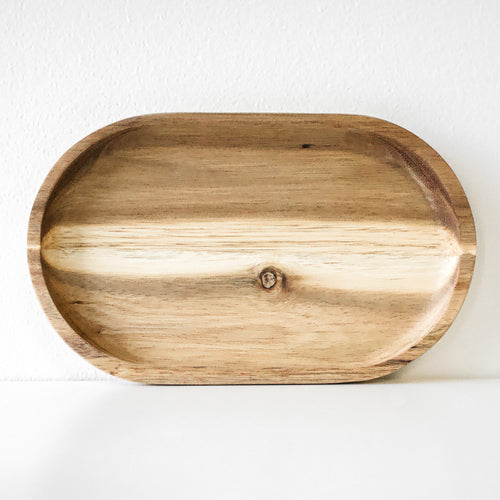 Oval serving tray - Acacia wood