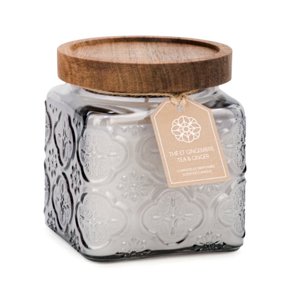 Glass candle - Grey