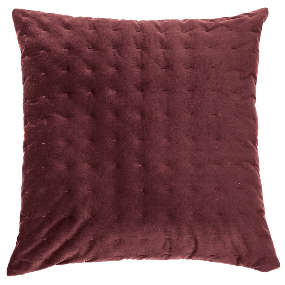 Coussin européen en velours bourgogne - Riad