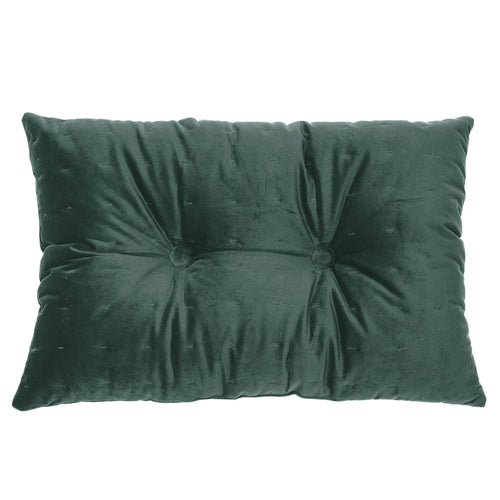 Coussin rectangulaire en velours vert foncé - Riad