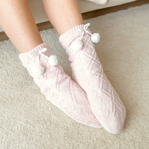 Lined wool socks - Pink