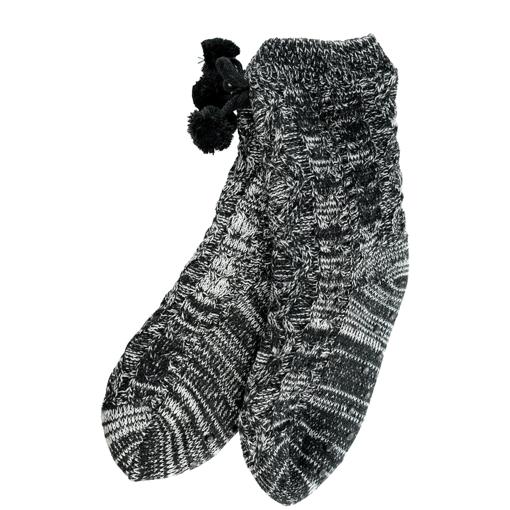 Lined wool socks - Black