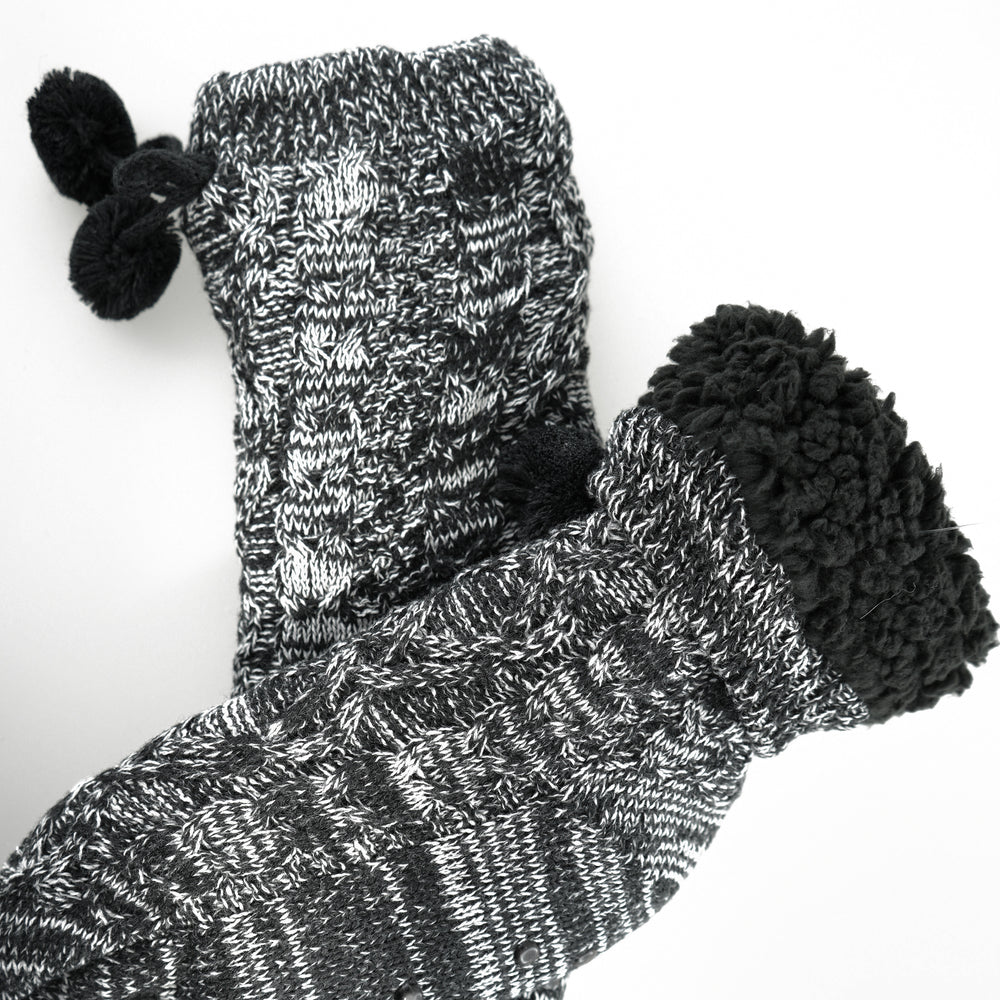 Lined wool socks - Black