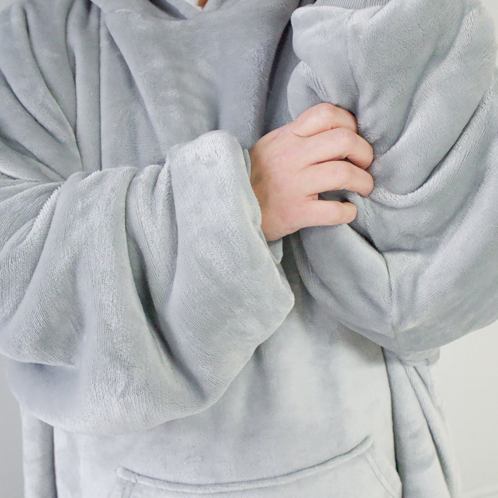 Oversized reversible hoodie blanket - Grey