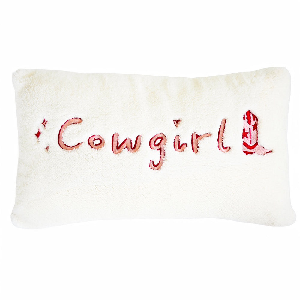 Rectangle sherpa cushion - Cowgirl
