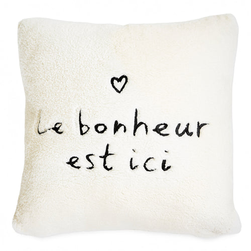Sherpa cushion - Le bonheur est ici