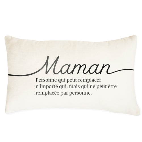 Coussin rectangle en chenille doux - Maman