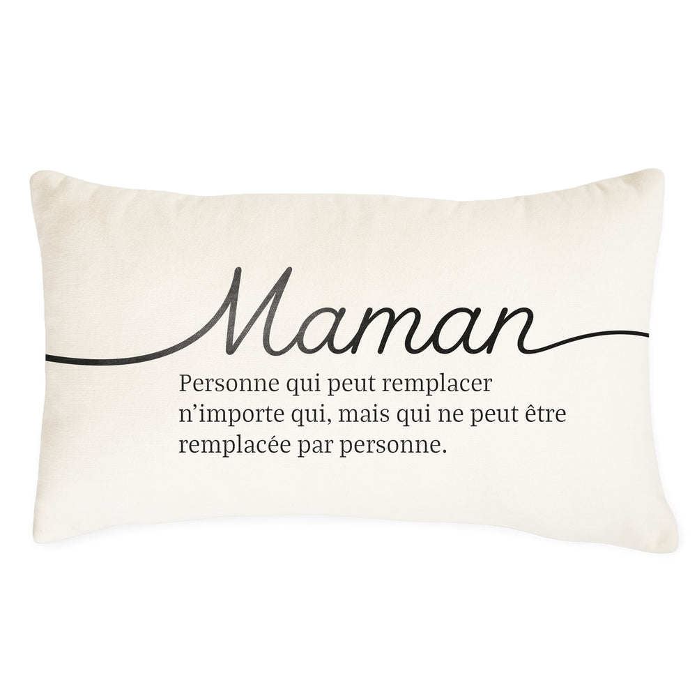 Coussin rectangle en chenille doux - Maman