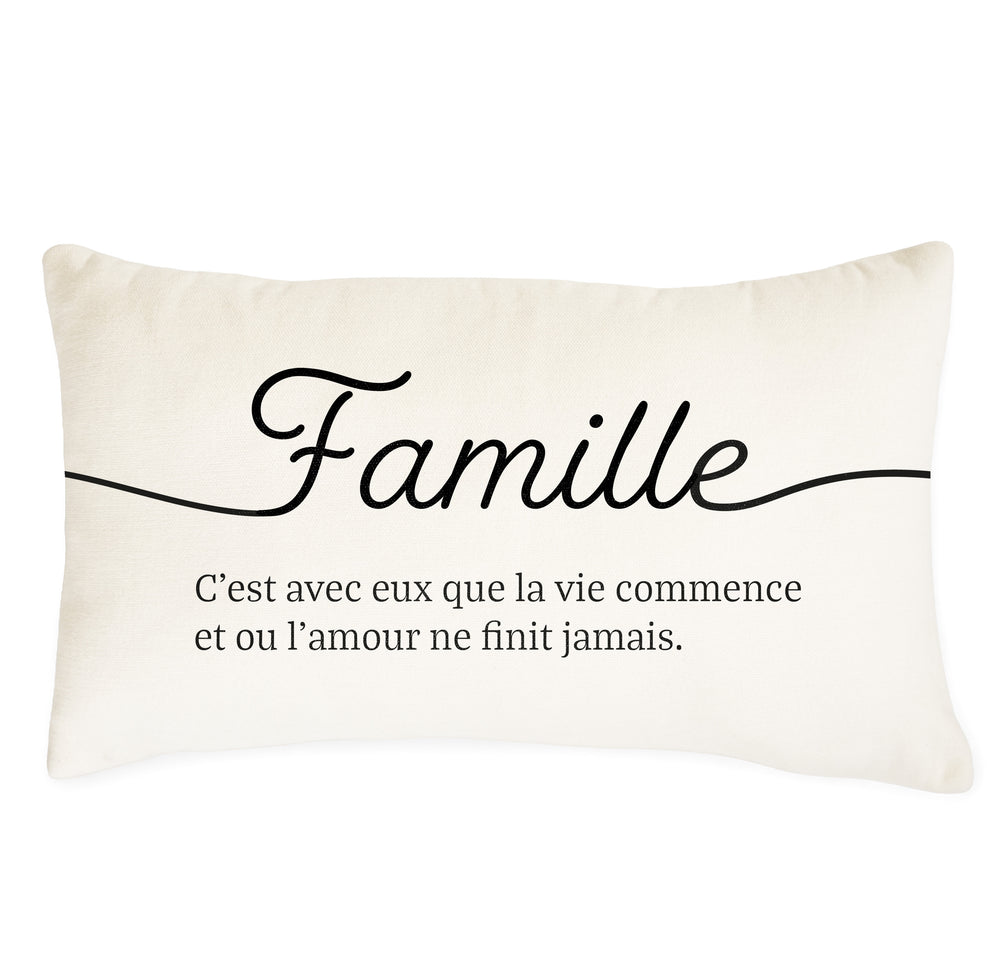Coussin rectangle en chenille doux - Famille