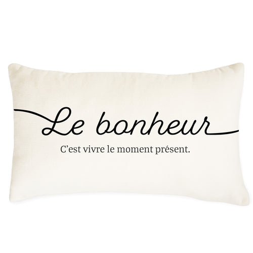 Soft chenille rectangular cushion - Le bonheur
