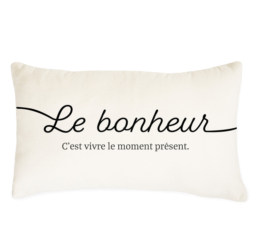 Soft chenille rectangular cushion - Le bonheur