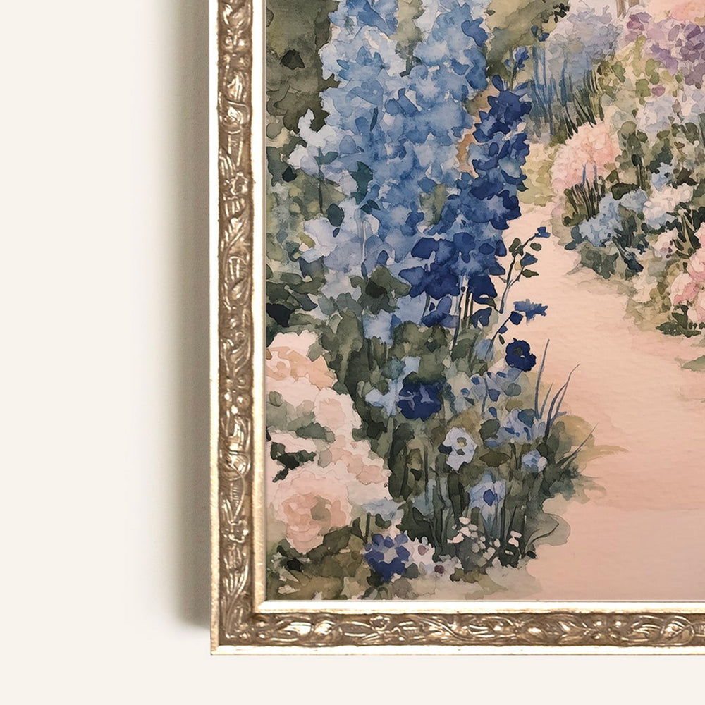 Toile vintage - Sentier fleuri