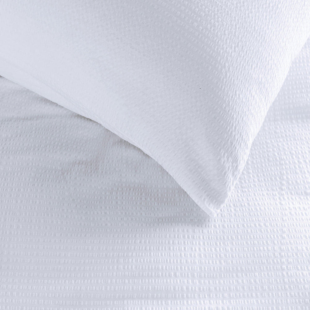 Ensemble de housse de couette blanche - Waffle