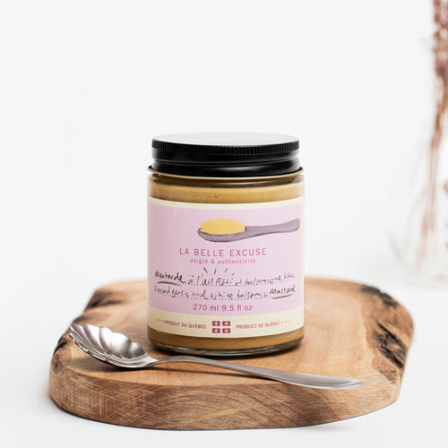 Moutarde huile d’olive, ail rôti et balsamique blanc