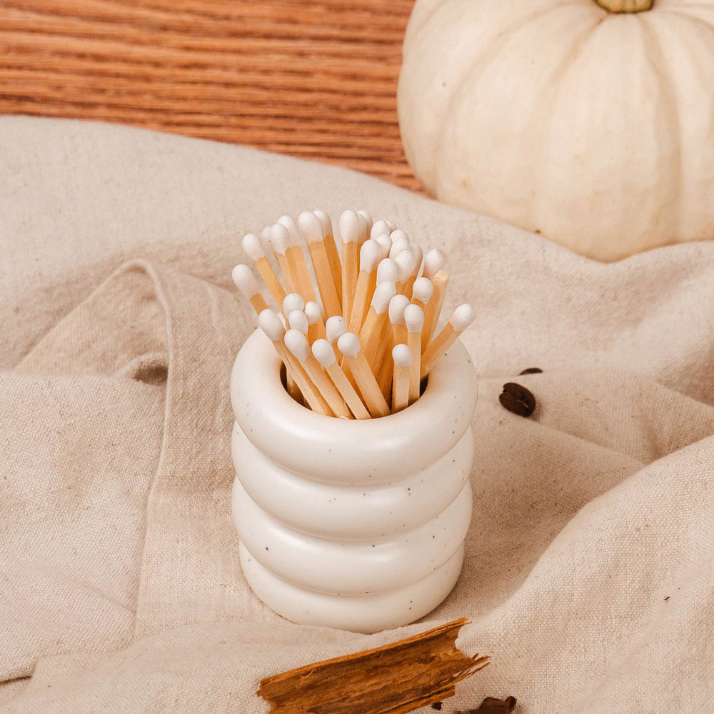 White matchpot - Mimi & August