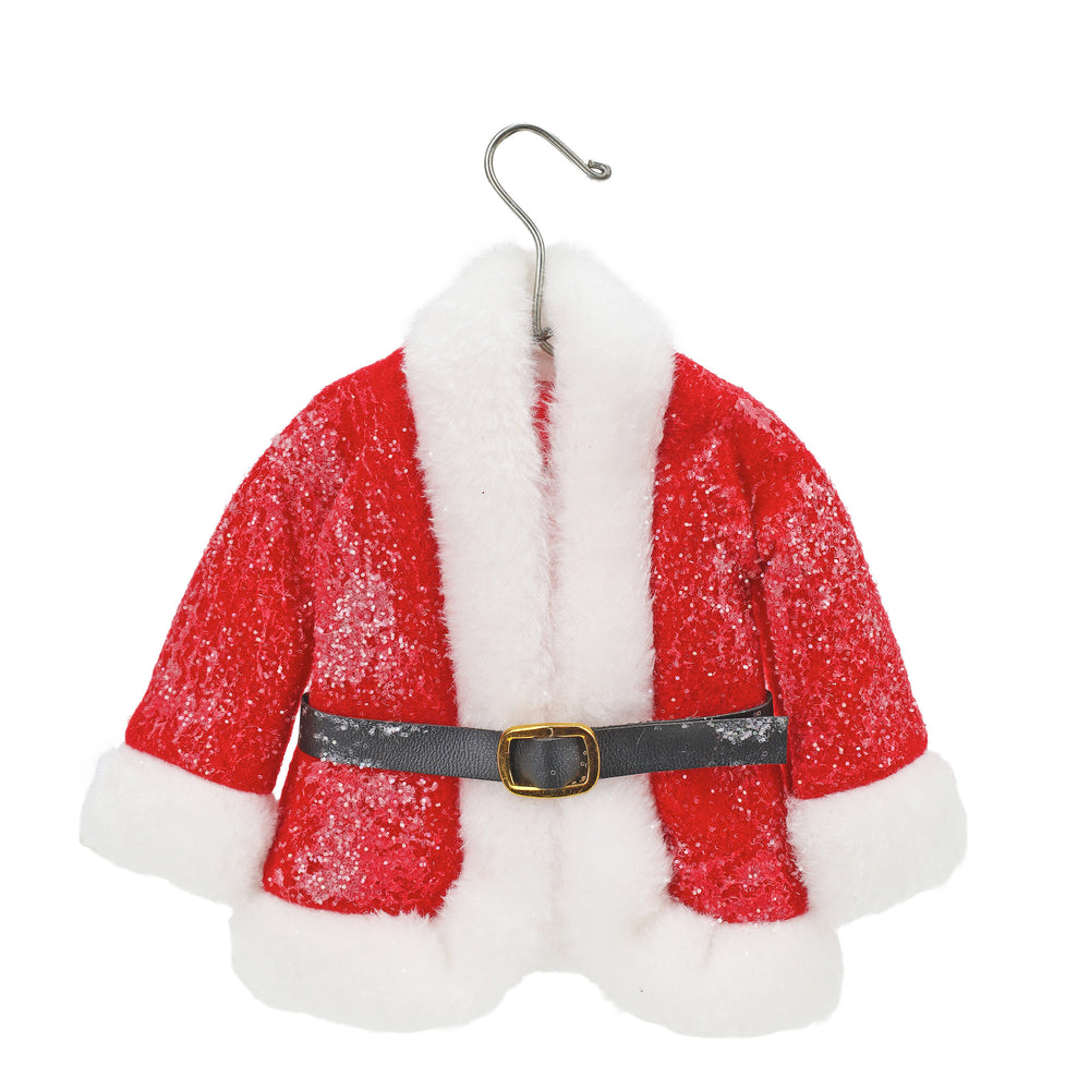 Ornement manteau du Père Noël - Fourrure blanche