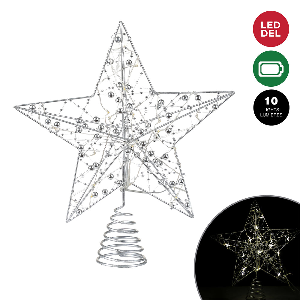 Illuminated tree-top star - Silver