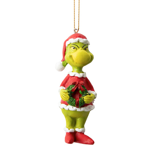 Ornement - Grinch avec couronne de Noël