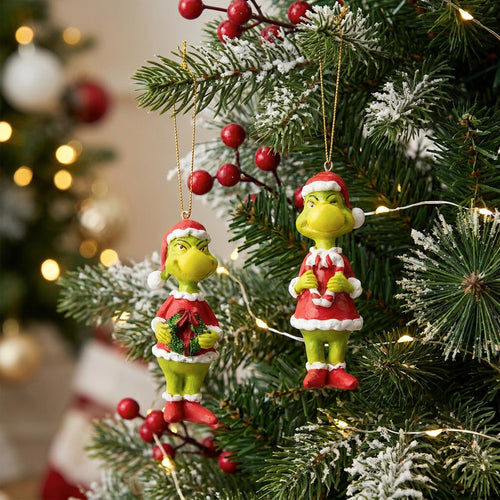 Ornement - Grinch avec cannes de Noël