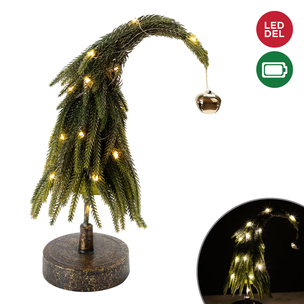 Illuminated curved fir tree