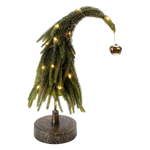 Illuminated curved fir tree