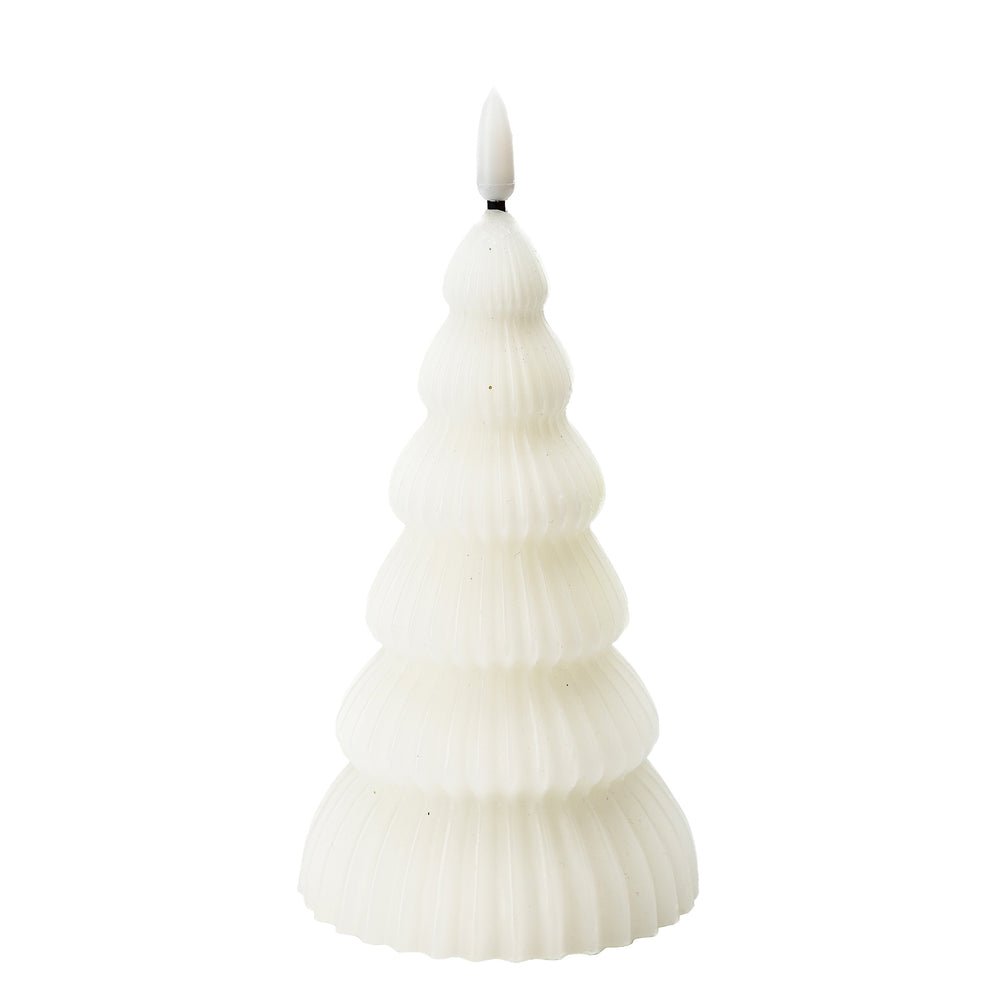 Fir tree candle - White