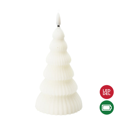 Fir tree candle - White