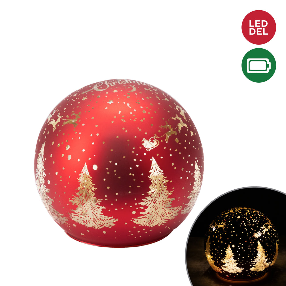 Illuminated snow globe - Red