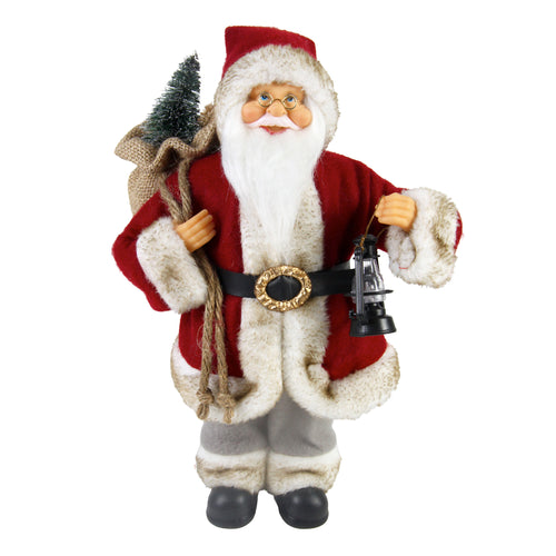 Standing Santa Claus with Lantern - Red