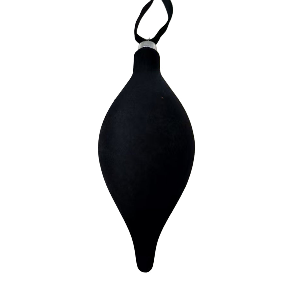 Teardrop Velvet Christmas Ornament - Black