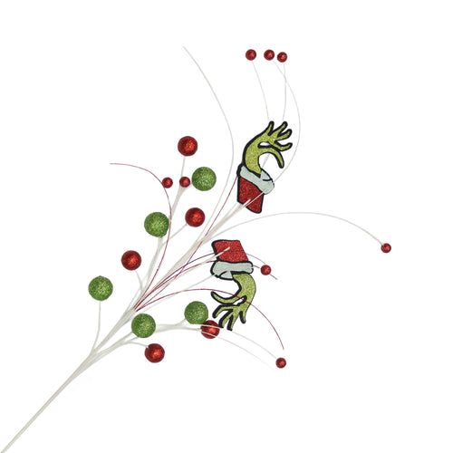 Decorative stem - Grinch & Christmas balls