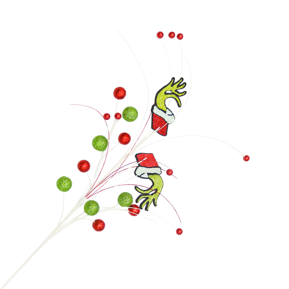 Decorative stem - Grinch & Christmas balls