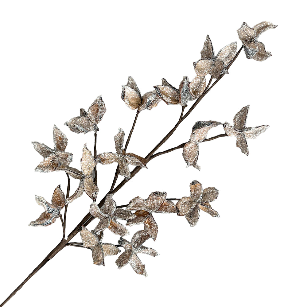 Frosted cotton flower stem