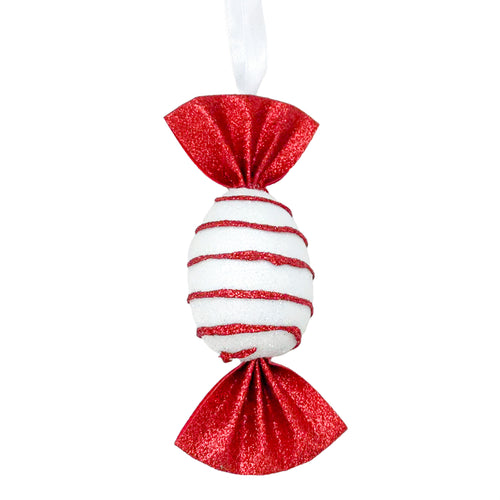 Ornement bonbon - Rouge & blanc
