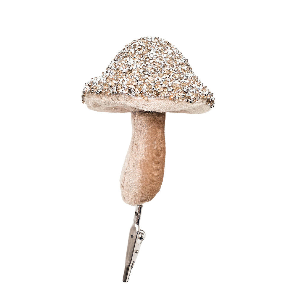 Champignon sur tige avec glitters - Champagne