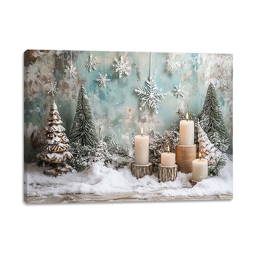 Toile lumineuse - Bougies & sapins