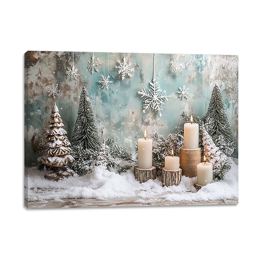 Lighted Canvas - Candles & Trees