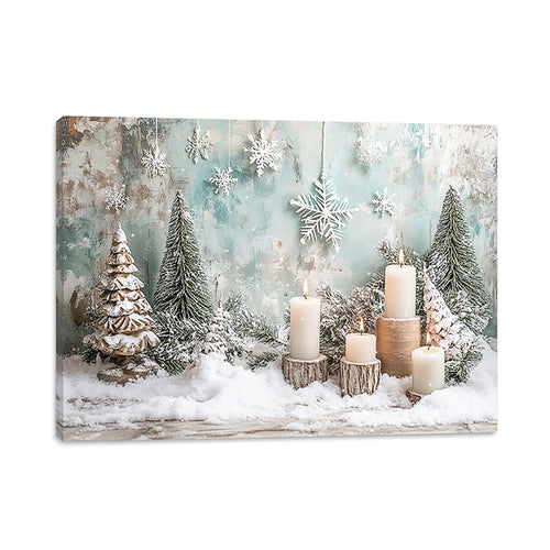 Lighted Canvas - Candles & Trees