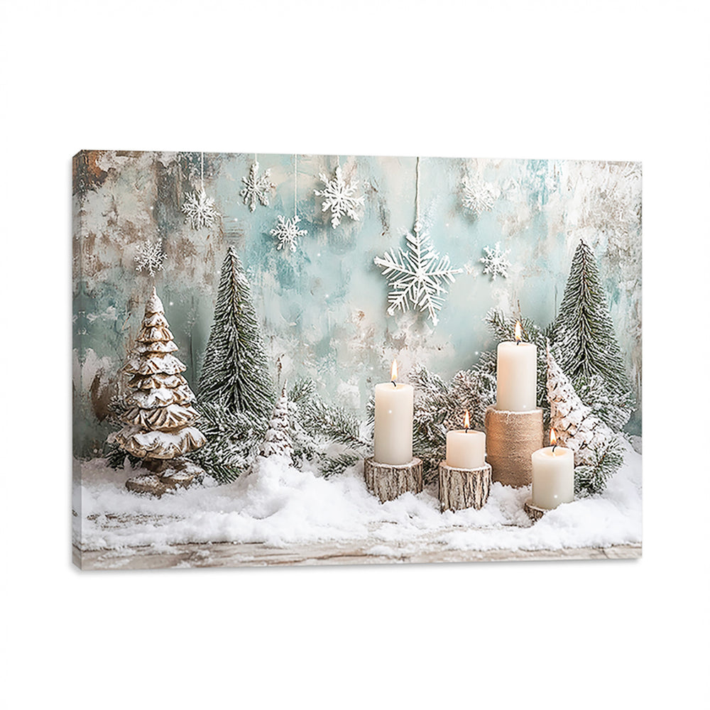 Lighted Canvas - Candles & Trees