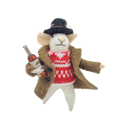 Ornament - Mouse with Wine Bottle